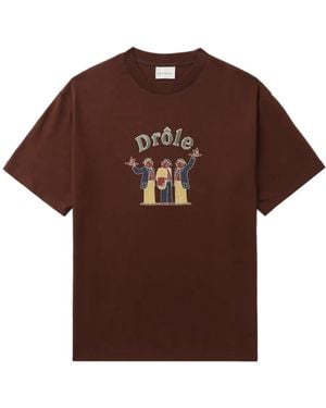 Drole de Monsieur ロゴ Tシャツ - ブラウン