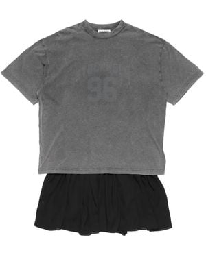 Acne Studios T-Shirtkleid Mit Grafischem Print - Grau