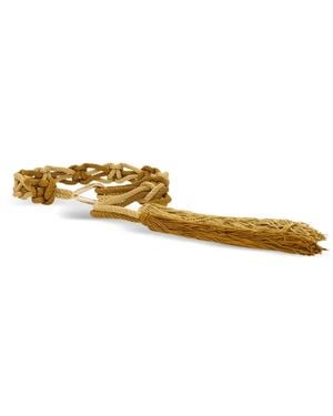 Alberta Ferretti Tassel-Detail Braided Belt - Metallic