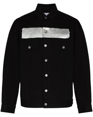 Givenchy Logo-Print Denim Jacket - Black