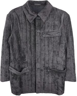 Yohji Yamamoto Pleated Linen Jacket - Grey