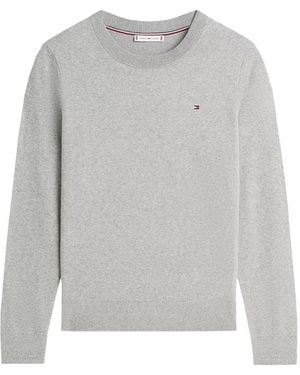 Tommy Hilfiger Crew-Neck Logo Jumper - Grey