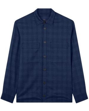 Paul & Shark Check-Pattern Wool Shirt Jacket - Blue