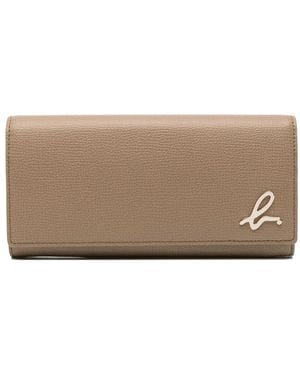 agnès b. Leather Long Wallet - Brown