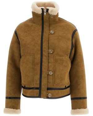 Stand Studio Dara Faux-Shearling-Trimmed Jacket - Brown