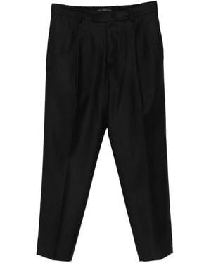 Low Brand Pleated Tapered Pants - Black
