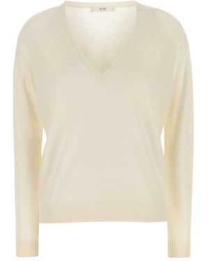 Co. Kaschmirpullover mit V-Ausschnitt - Natur