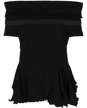 Goen.J Off-Shoulder Cotton-Blend Top - Black