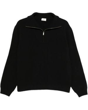 Saint Laurent Gerippter Pullover - Schwarz