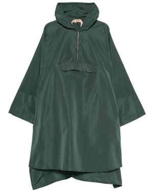 N°21 Hooded Half-Zip Cape - Green