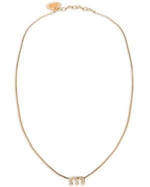 Miu Miu Collar Con Logo - Blanco