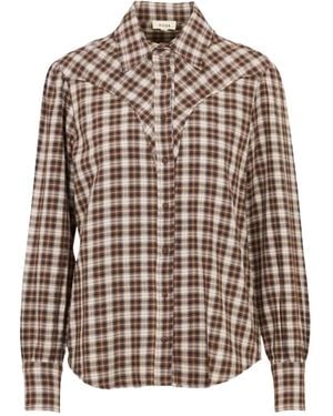 Diega Camisa a cuadros con botones - Marrón