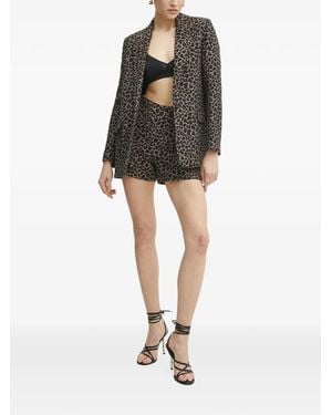 Morgan Short À Imprimé Léopard - Black