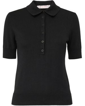 Carolina Herrera Short Sleeve Polo Shirt - Black