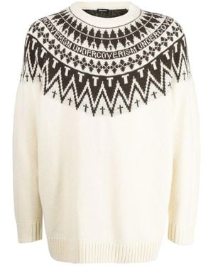 Undercoverism Nordic-Jacquard Knit Jumper - White