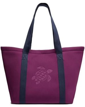 Vilebrequin Borsa Da Spiaggia Con Logo - Viola