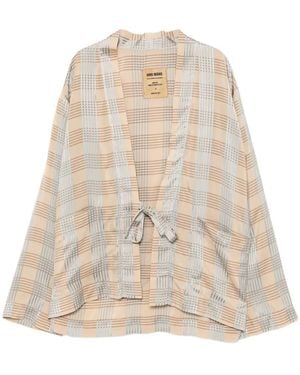 Uma Wang Check Tie Jacket - Natural