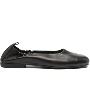 COPENHAGEN Gathered-Ankle Ballet Flats - Black