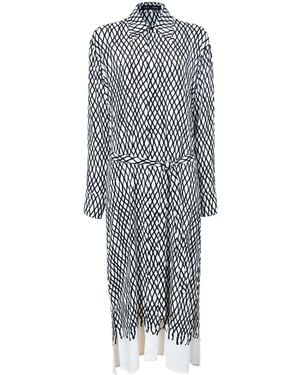 Proenza Schouler Bailey Abstract-Print Midi Dress - Grey