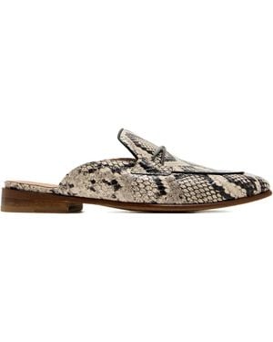 Magnanni Snake-Embossed Slip-On Mules - White