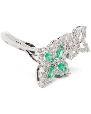 Roberto Coin Princess Flower Ring Mit Smaragd Und Diamant - Blau