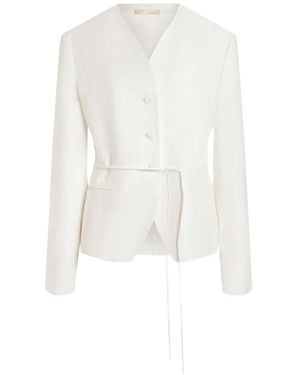 12 STOREEZ Aurelia V-Neck Jacket - White