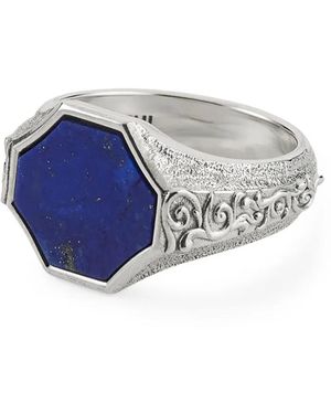 Emanuele Bicocchi Flourish Signet Ring - Blue