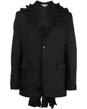 Comme des Garçons Ruffle-Detail Blazer - Black