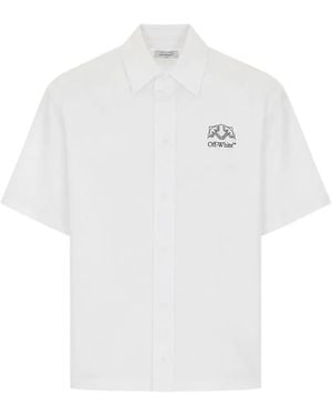 Off-White c/o Virgil Abloh Logo-Print Short-Sleeve Shirt - White