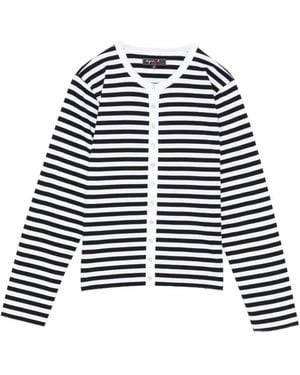 agnès b. Astro Striped Cardigan - Black