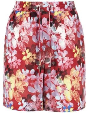 Iceberg Bermudas Con Motivo Floral - Rojo
