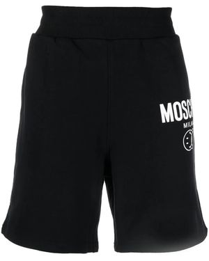 Moschino Logo-print Organic Cotton Shorts - Men's - Organic Cotton - Black