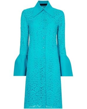 Proenza Schouler Floral Lace Shirtdress - Blue