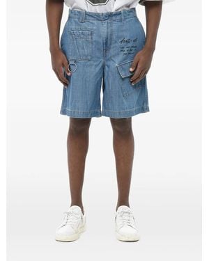 Off-White c/o Virgil Abloh Bermudas Cargo Con Estampado Gráfico - Azul