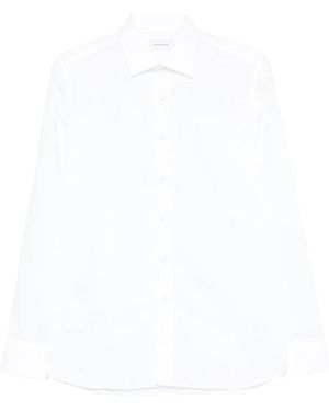Tagliatore Striped Cotton Shirt - White
