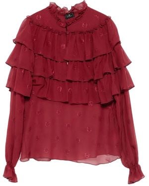 Etro Blusa Con Ruches - Rosso