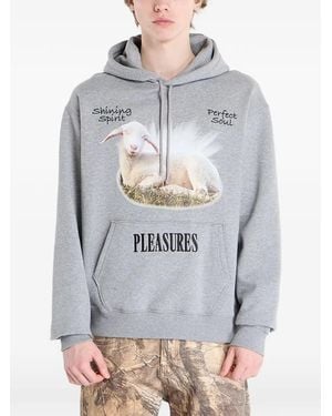 Pleasures Graphic-Print Hoodie - Grey