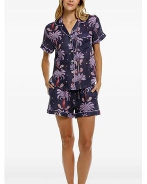 The Lazy Poet Nina Riviera palm-print pajama - Azul