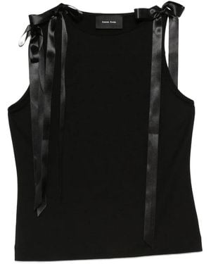 Simone Rocha Bow-Detail Tank Top - Black