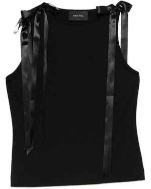 Simone Rocha Bow Ribbon Tank Top - Black