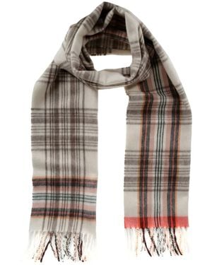 Begg x Co Sciarpa A Quadri Con Frange - Grigio