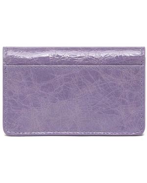 Maison Margiela Crackled Leather Four Stitches Card Holder - Purple