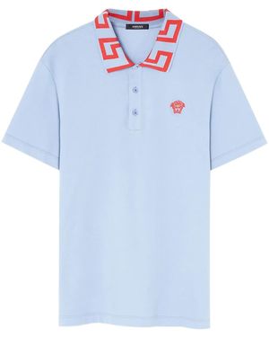 Versace Poloshirt Mit Medusa - Blau