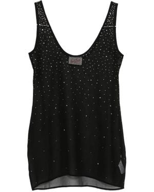 MC2 Saint Barth Rhinestone-Embellished Sheer Dress - Black