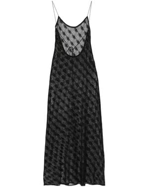 Atu Body Couture Open-Back Patterned Maxi Dress - Black