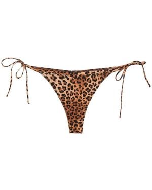 MC2 Saint Barth Marielle Leopard-Print Bikini Bottoms - Natural