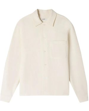 Sandro Textured Shark Collar Shirt - White