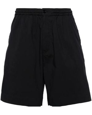 Aspesi Elasticated-Waist Poplin Shorts - Black