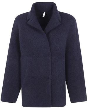 Boboutic Double-Breasted Notched-Lapels Blazer - Blue