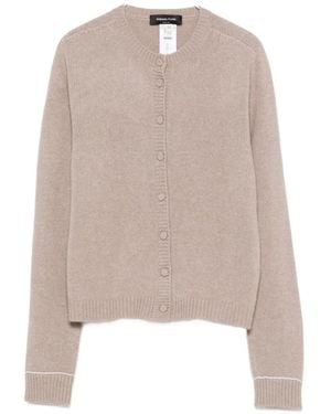 Fabiana Filippi Button-Up Ribbed-Trim Cardigan - Natural